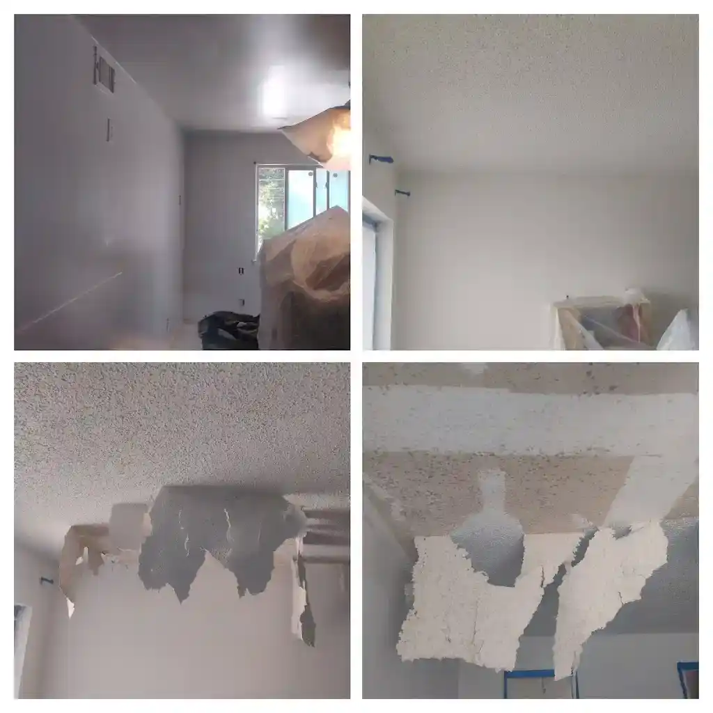 Showcasing a project from last summer 2025, where House Painting Triforce smoothly and cleanly removed popcorn texture during a bedroom makeover.