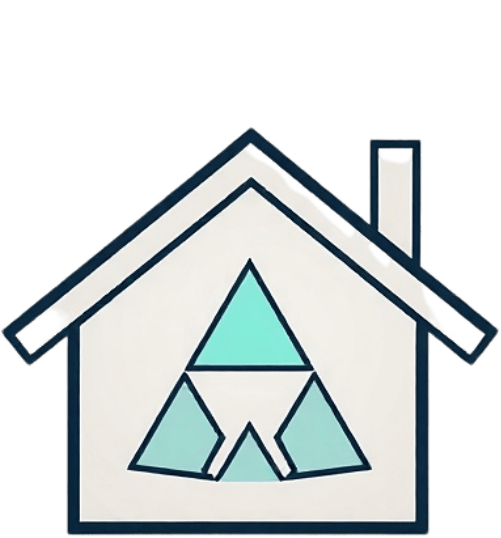 HOUSE LOGO WITH A TRIANGULAR SHAPE IN MIDDLE