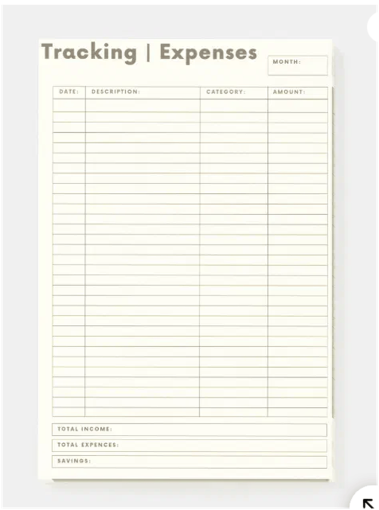 TRACKING EXPENSES ON POST IT NOTES
